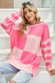 Katie Checkered Colorblock Sweater | S-XL