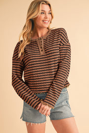 Tina Long Sleeve Henley Top | S-XL | PRE ORDER