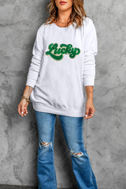 Olsen Lucky Letter Graphic Sweatshirt