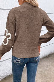 Jeanine Flower Half Zip Sweater | S-2XL | PRE ORDER