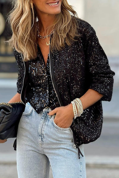 Nick Sequin Zip up Jacket