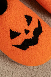 Pumpkin Face Graphic Plush Slippers | PRE ORDER