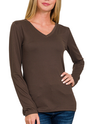 Polly Long Sleeve V-Neck | S-XL