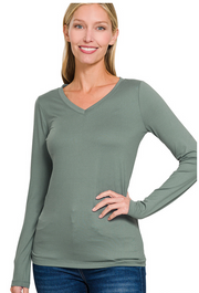 Polly Long Sleeve V-Neck | S-XL