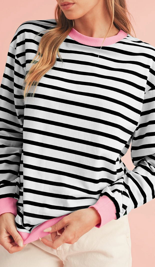 Karim Striped Long Sleeve Top | S-XL