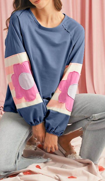 Tammy Flower Patchwork Sweatshirt | S-3XL | PRE ORDER