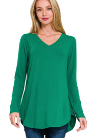 Long Sleeve V-Neck Swing Tunic | S-2XL