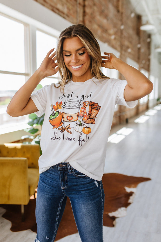 A Girl Who Loves Fall Graphic Tee | S-2XL