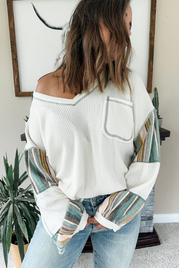 Laurie Patchwork Waffle Knit Top | PRE ORDER