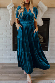 Gracie Velvet Tiered Maxi Dress | S-XL | PRE ORDER