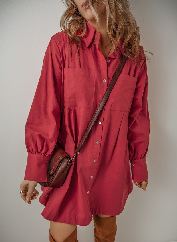 Raelie Button Up Shirt Dress | S-XL | PRE ORDER