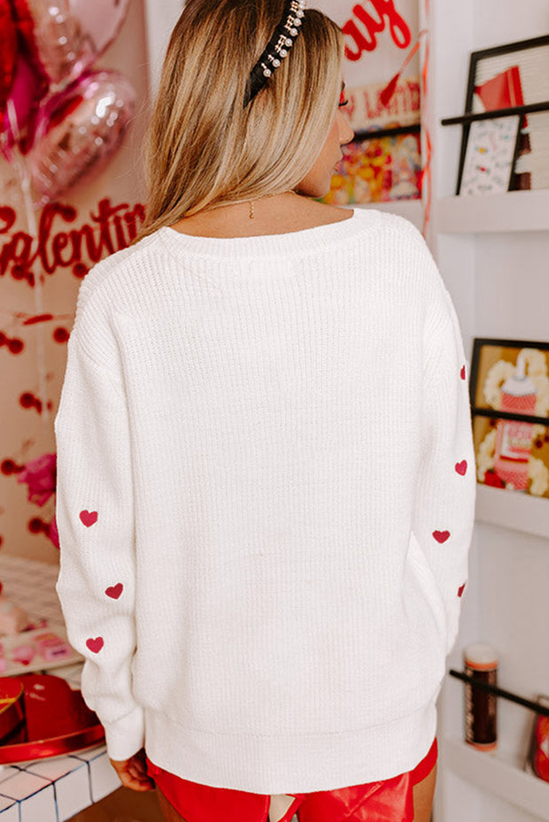 Alexis Heart Pattern Round Neck Sweater | S-XL | PRE ORDER