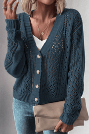 Adam Hollow Knit Cardigan | S-2XL