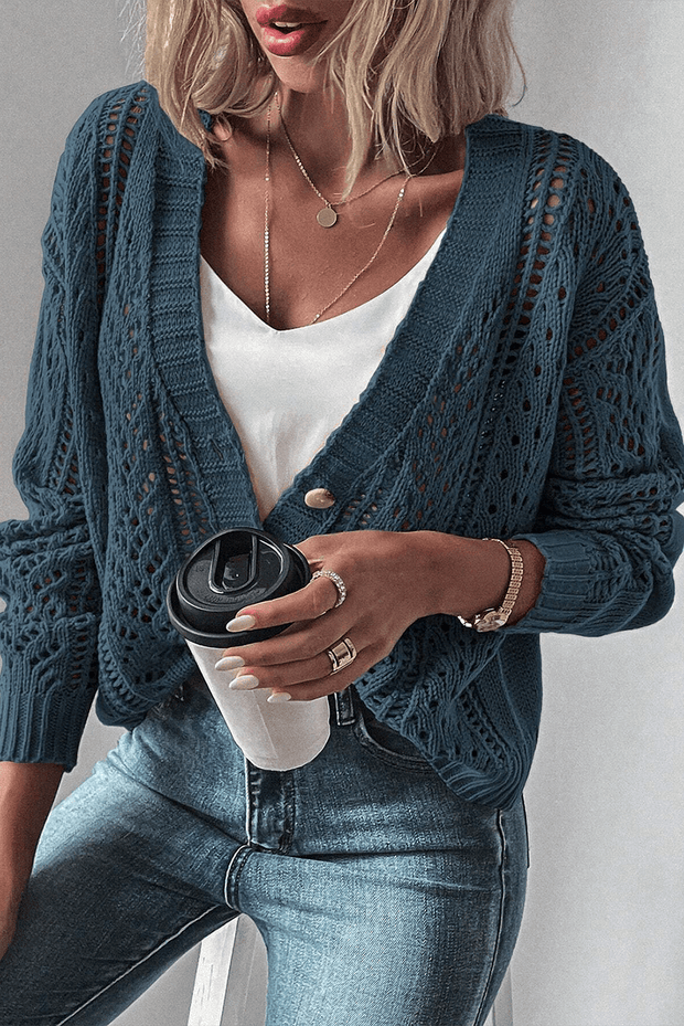 Adam Hollow Knit Cardigan | S-2XL