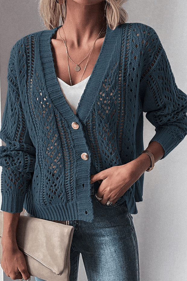 Adam Hollow Knit Cardigan | S-2XL