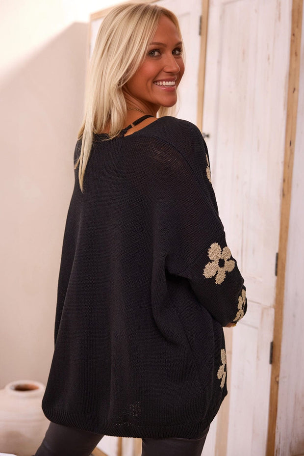 SALE - Alana Flower Drop Shoulder Cardigan | Size Small