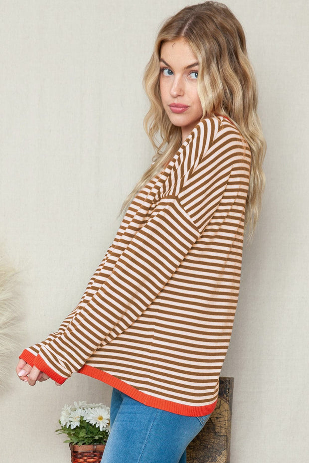Aliza Striped Colorblock Pullover