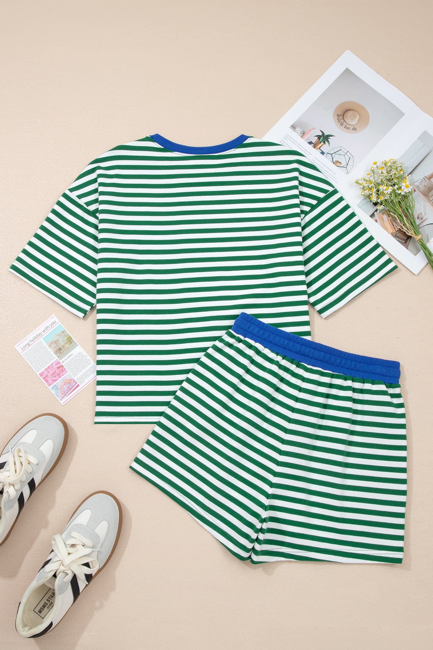 Althea Striped Casual Terry Short Set