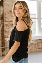 SALE - Amara Crisscross Shoulder Tee | Size Small