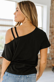 SALE - Amara Crisscross Shoulder Tee | Size Small