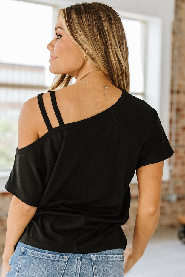 SALE - Amara Crisscross Shoulder Tee | Size Small