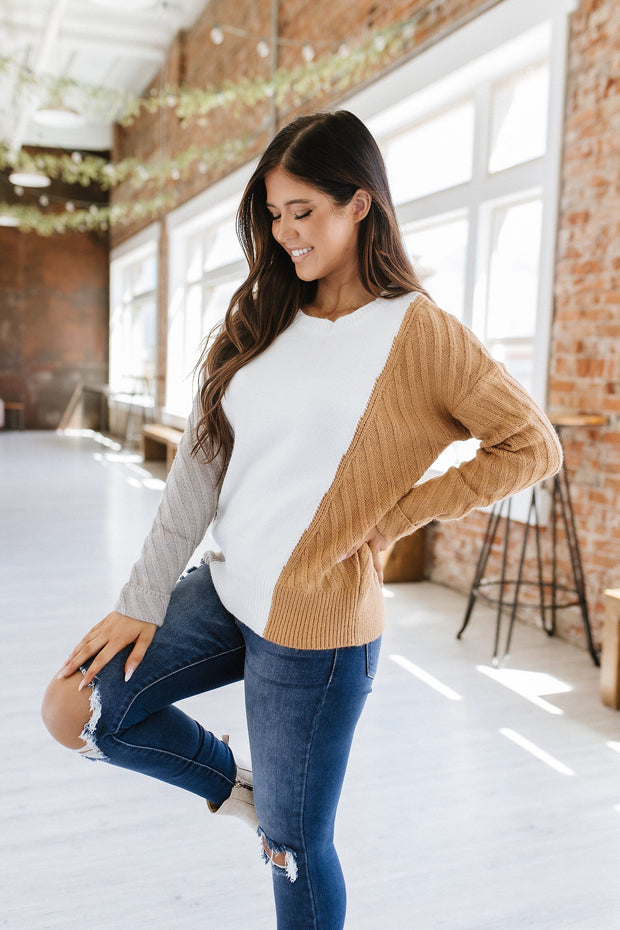 Andi Colorblock Drop Shoulder Sweater | S-2XL | PRE ORDER