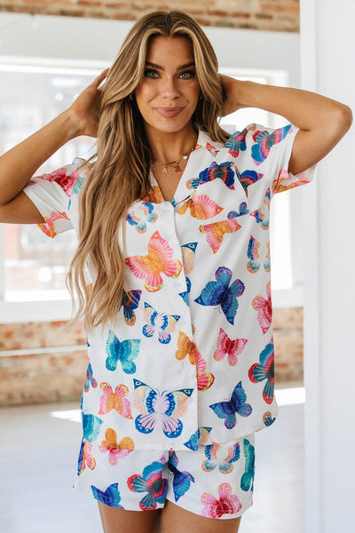 Aria Butterfly Print Pajama Set | DROPSHIP