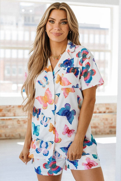 Aria Butterfly Print Pajama Set | S-XL