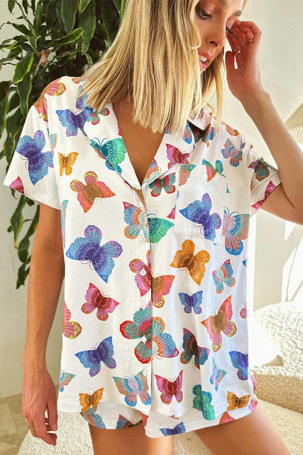 Aria Butterfly Print Pajama Set | S-XL