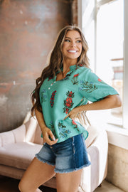SALE - Arlet Floral V-Neck Blouse