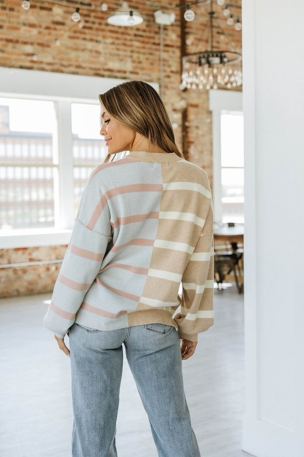 Arnie Striped Drop Shoulder Sweater | S-2XL