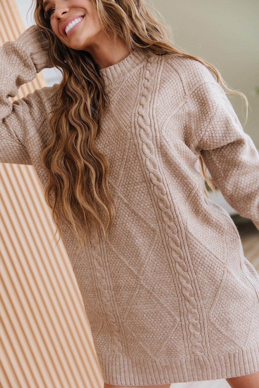 SALE - Ashley Cable Knit Sweater Dress – Liam & Company