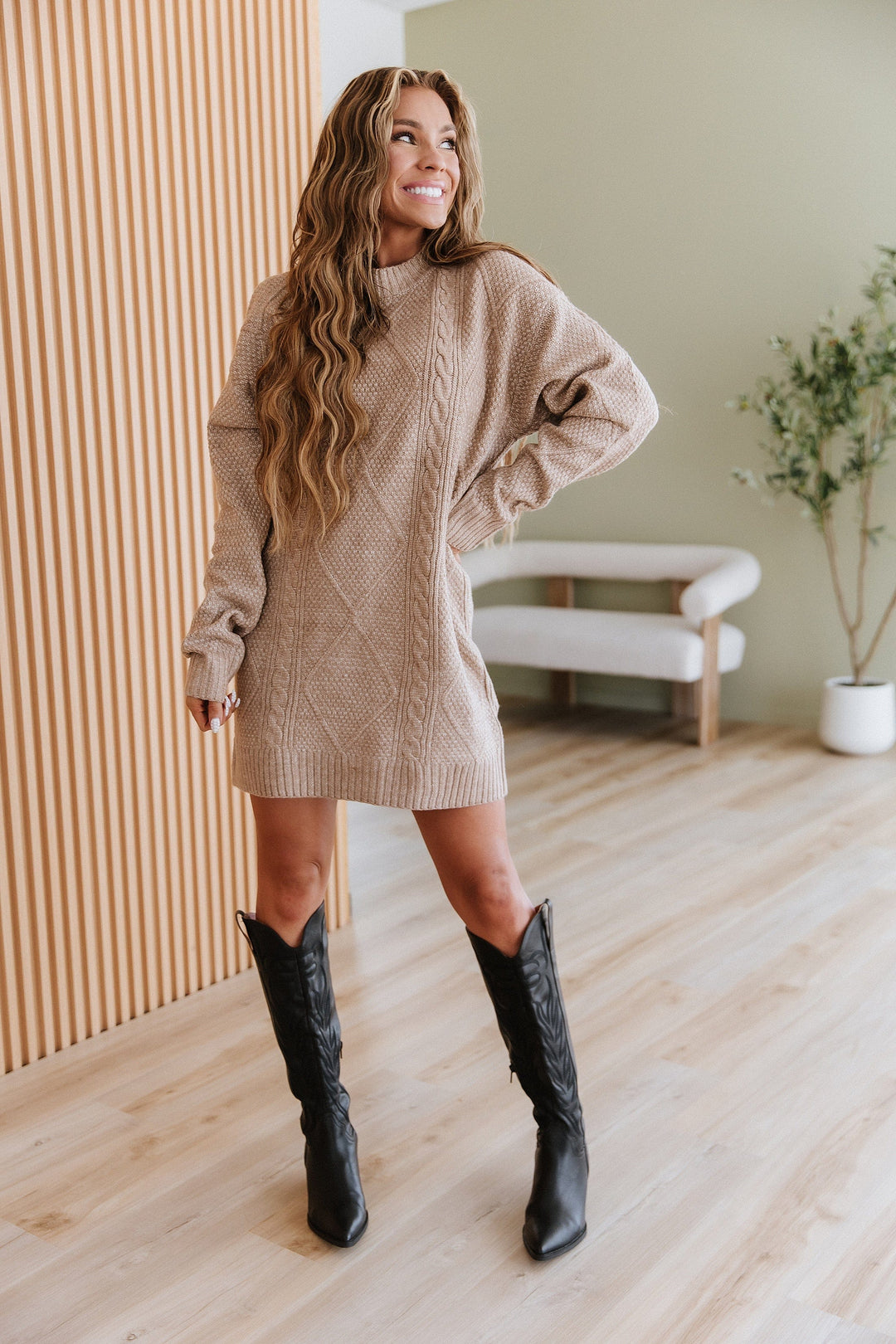 SALE - Ashley Cable Knit Sweater Dress – Liam & Company