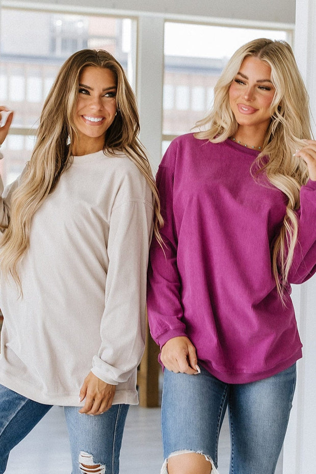 Asia Ribbed Oversized Sweatshirt