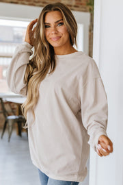 Asia Ribbed Oversized Sweatshirt