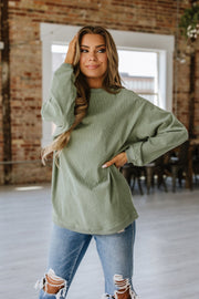 Asia Ribbed Oversized Sweatshirt | S-3XL