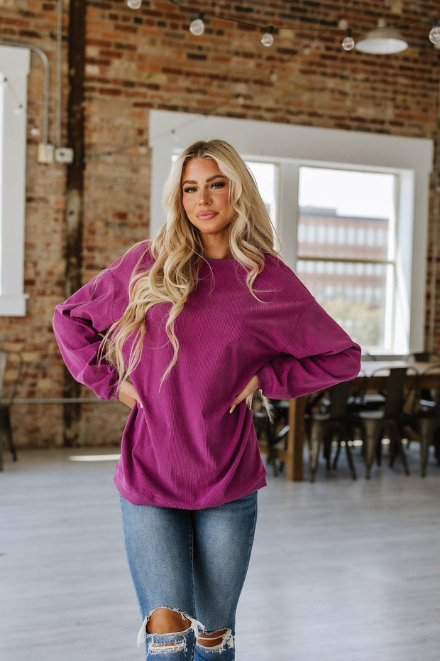 Asia Ribbed Oversized Sweatshirt