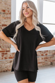 Aubriee Oversized Biker Short Set