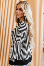 Avenly Striped Oversized Top