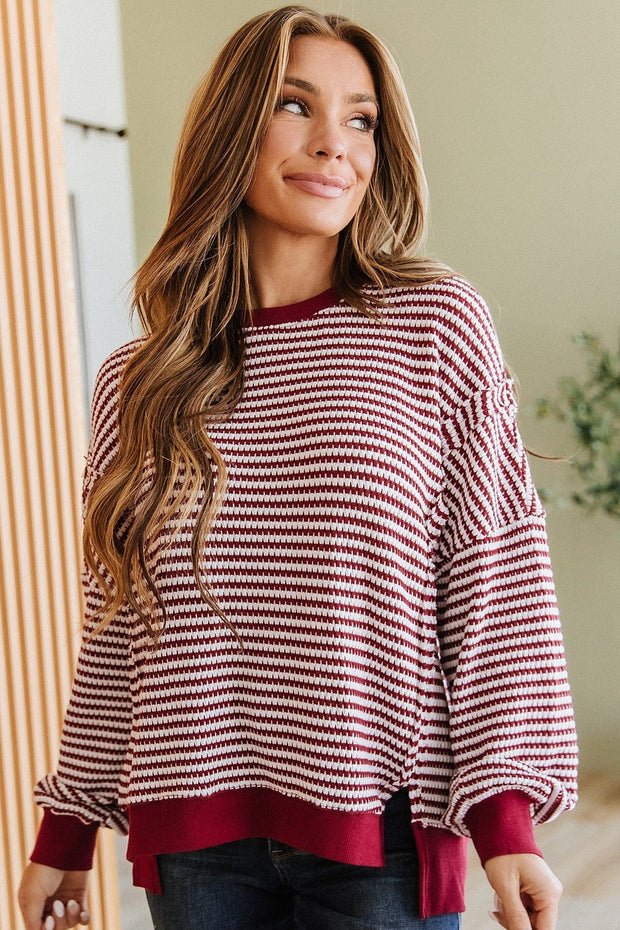 Avenly Striped Oversized Top
