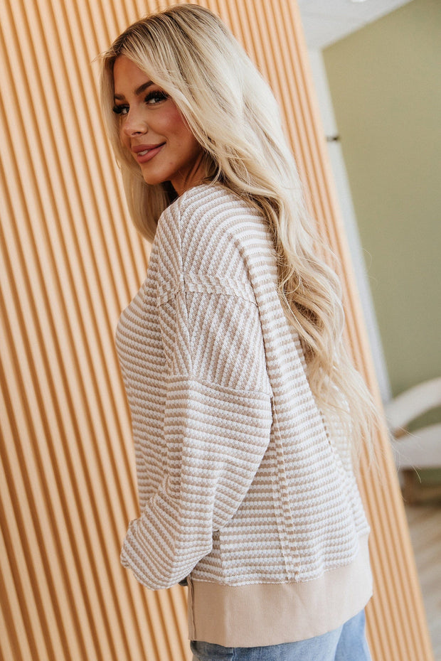 Avenly Striped Oversized Top