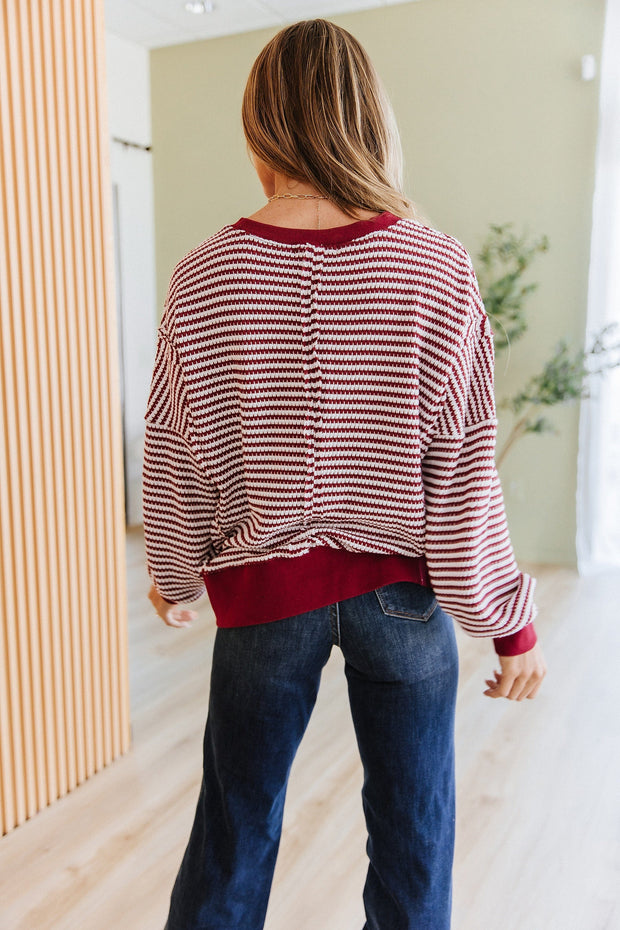 Avenly Striped Oversized Top