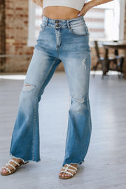 Ayah Light Wash Flare Jeans