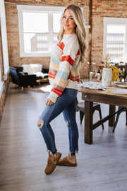 Azalea Color Block Knit Sweater | S-2XL