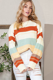Azalea Color Block Knit Sweater | S-2XL