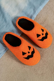 Pumpkin Face Graphic Plush Slippers | PRE ORDER