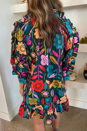 Barlow Flower Print Mini Dress | S-XL