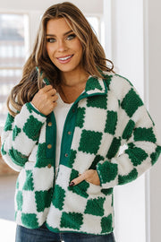 SALE - Baylor Checked Sherpa Jacket