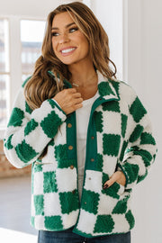 SALE - Baylor Checked Sherpa Jacket