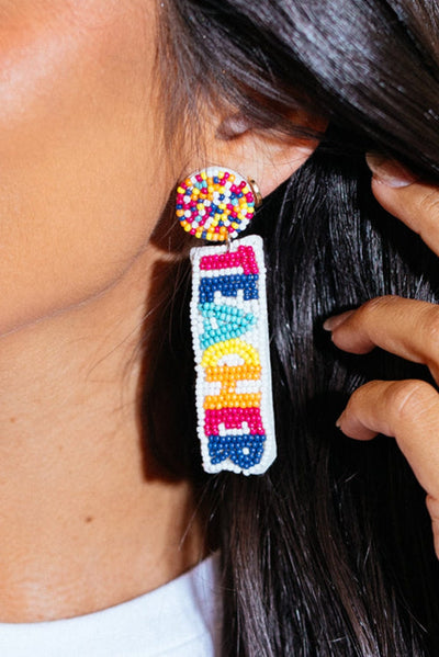 Beaded Teacher Dangle Earrings | PRE ORDER